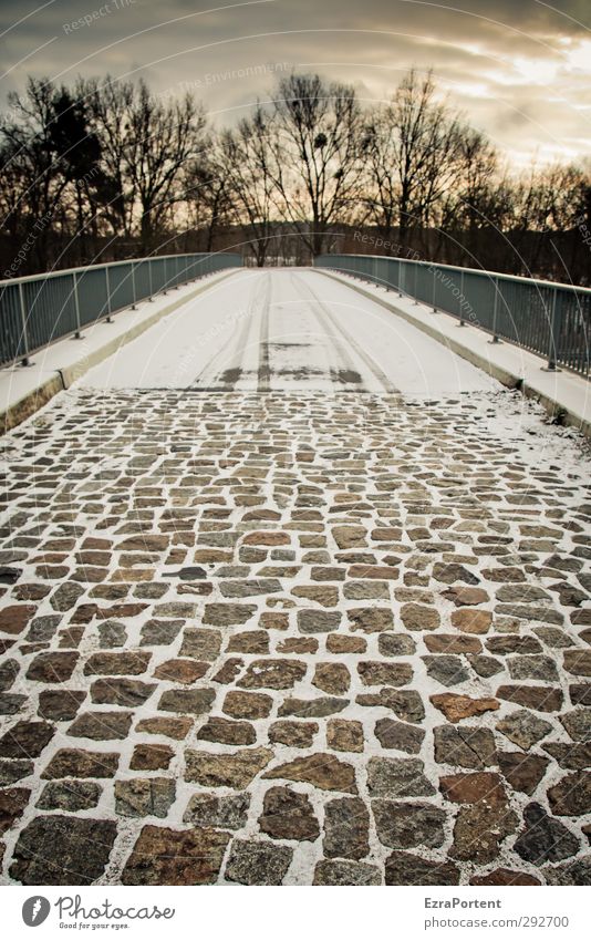 Bridge 9 Nature Landscape Sky Clouds Sun Sunrise Sunset Winter Ice Frost Snow Tree Street Stone Cold Brown Yellow Gold Tracks boulder Bridge railing