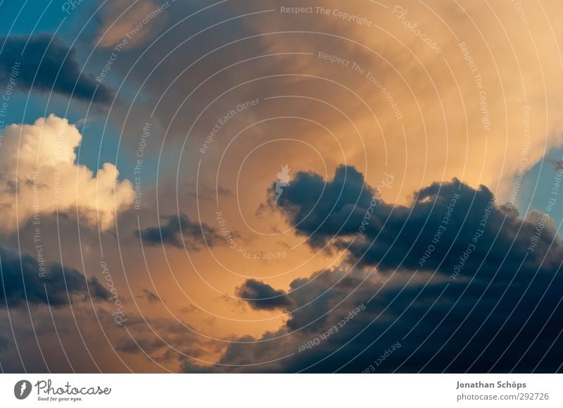 Corsica XVI Environment Sky Heaven Clouds Freedom Peace Kitsch Orange Blue Blue sky Skyward Structures and shapes Cloud cover Cloud formation Mountain cloud