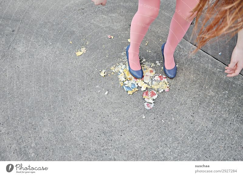 Easter is around Dirty Broken Easter egg feet Legs High heels Girl Youth (Young adults) Young woman Stupid Malodorous Crazy Hair and hairstyles Eggshell