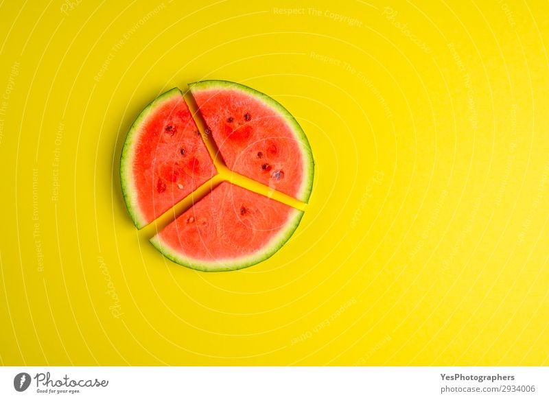 Sliced melon on the yellow table. Flat lay image Fruit Dessert Nutrition Eating Vegetarian diet Diet Healthy Eating Summer Fresh Delicious Juicy Yellow Green