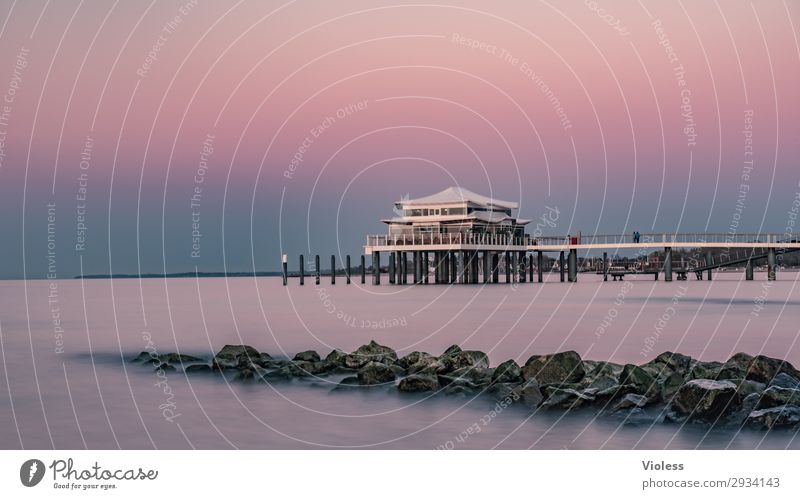 enjoy the silence Timmendorf Groß Timmendorf Klein Timmendorf Timmendorf beach Baltic Sea Sunset Pink Sea bridge Long exposure Horizon Sky Evening Twilight