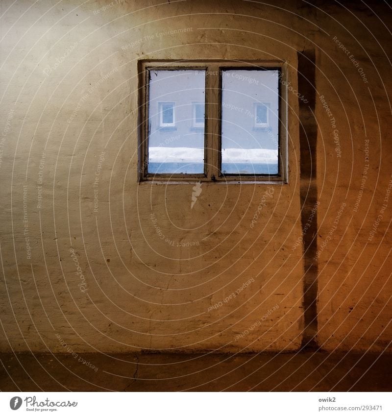 Small windows Room Warehouse Wall (barrier) Wall (building) Window Sharp-edged Simple Orderliness Modest Thrifty Colour photo Interior shot Abstract Deserted