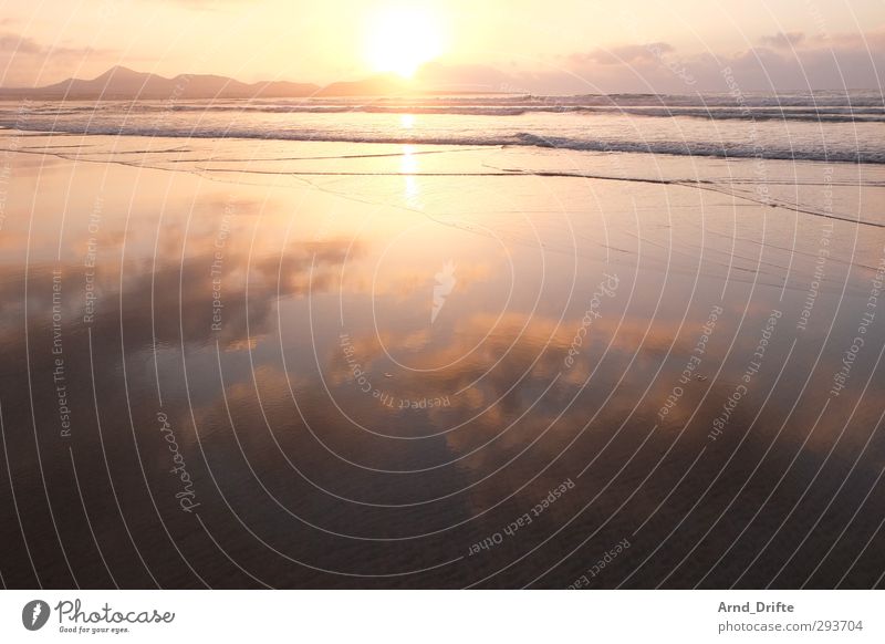 mirror clouds Vacation & Travel Far-off places Island Nature Water Sky Clouds Sunrise Sunset Summer Beautiful weather Mountain Waves Coast Beach