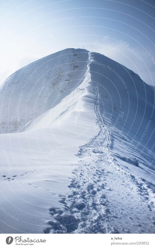 the deepest blues are black Environment Nature Landscape Elements Air Sky Winter Climate Beautiful weather Ice Frost Snow Alps Mountain Peak Snowcapped peak