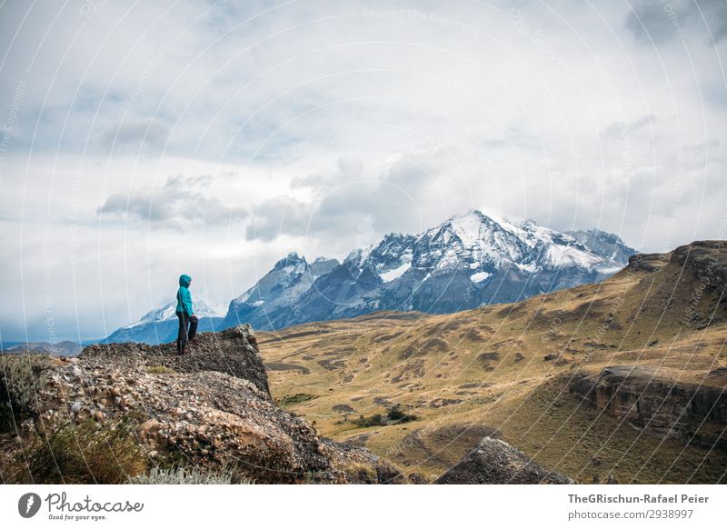 Torres del Paine - NP Environment Nature Landscape Blue Black Turquoise White Patagonia Exterior shot Discover Walking Hiking Mountain Stone Wind Clouds Rough