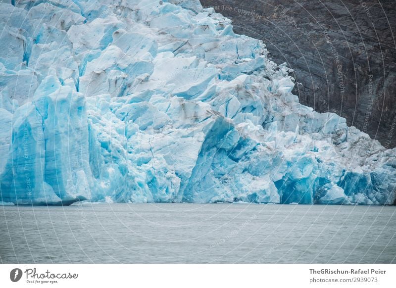 glaciers Environment Nature Blue White Glacier Perito Moreno Glacier Iceberg Structures and shapes lake grey Chile Melt Water Snow Patagonia Colour photo