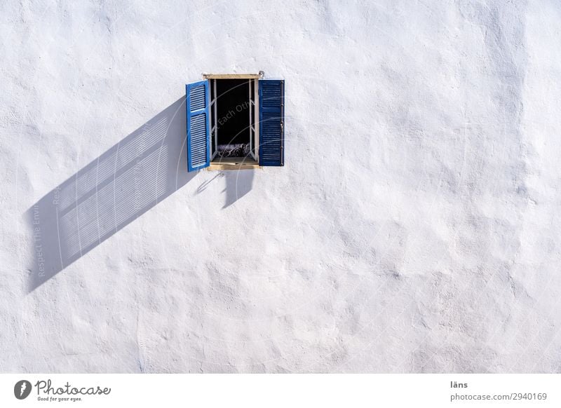 Window to the courtyard Living or residing Flat (apartment) House (Residential Structure) Essaouira Morocco Africa Deserted Wall (barrier) Wall (building)