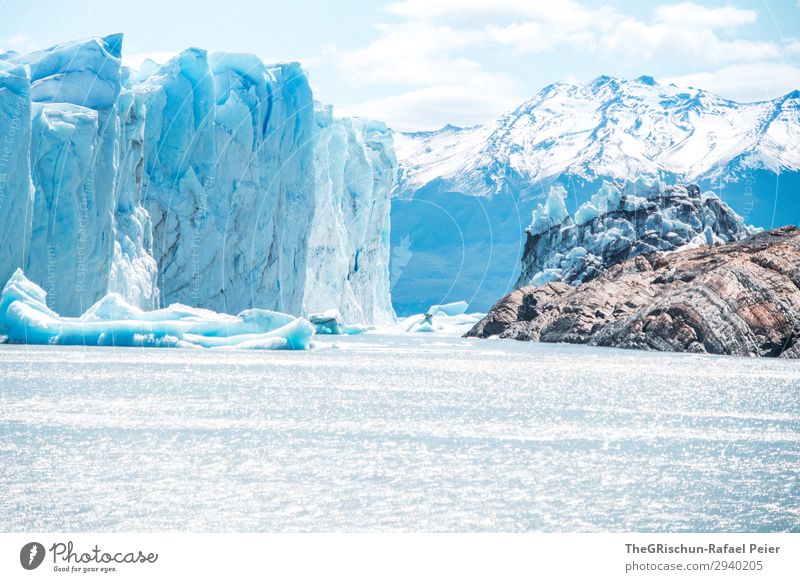 Perito Moreno Glacier Nature Landscape Blue White Water Lake Rock Growth Diminish Ice floe Calving Snow Wet Cold Threat Large Argentina El Calafate Patagonia