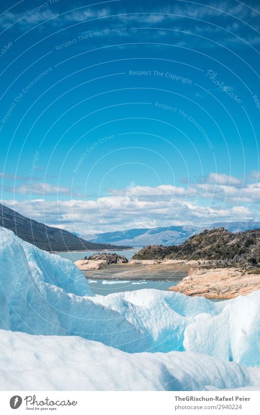 Perito Moreno - Glacier hike Environment Nature Landscape Blue White Glacial migration Coast Lake Perito Moreno Glacier Snow Ice Clouds Contrast Shadow Light