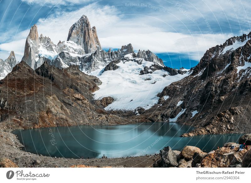 Fitz Roy - Laguna de los tres Nature Landscape Blue Turquoise White Fitz Roy mountain Water Stone Mountain Argentina Patagonia Hiking Glacier Climbing Valued