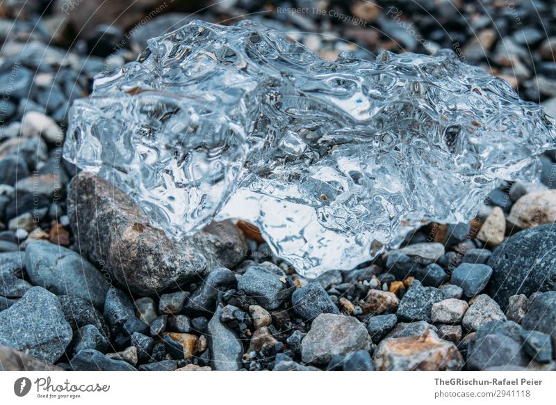 ice sculpture Nature Blue Black White Ice Sculpture Structures and shapes Stone Water Melt Detail Reflection Colour photo Exterior shot Deserted