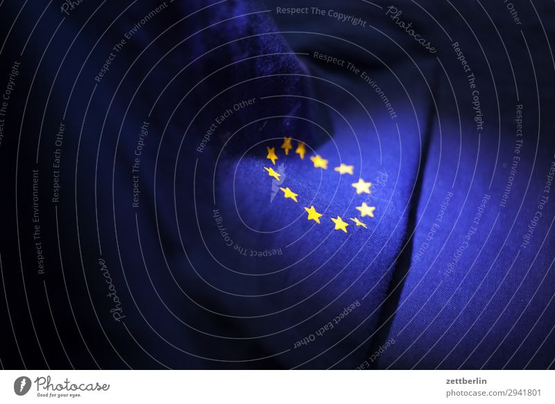 EU Cotton Blue brexite Design Euro Europe European flag Flag Wrinkles Yellow Cloth Gold Circle Star (Symbol) Symbols and metaphors Textiles Landmark