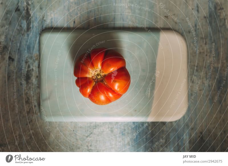 Fresh red Marmande RAF red tomatoes on stone table Food Vegetable Fruit Nutrition Vegetarian diet Diet Garden Table Nature Natural Clean Green Red Colour Tomato