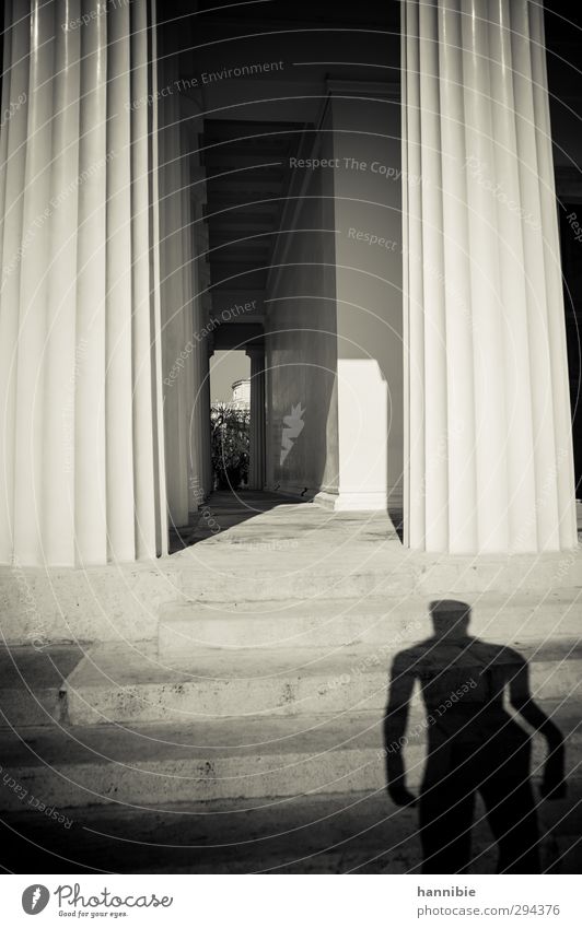 ...they have built us a monument... Tourist Attraction Landmark Monument Stand Old Esthetic Past Temple Statue Stairs Column Eternity Black & white photo