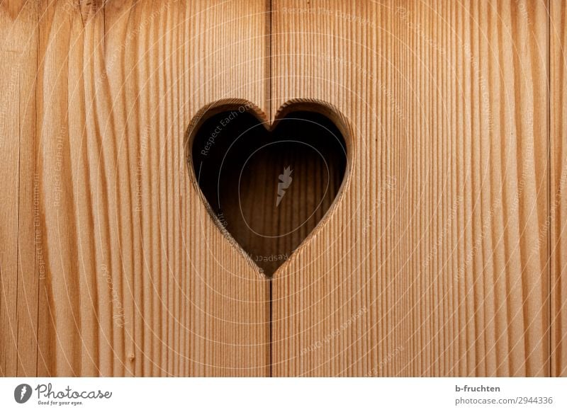 Heart-shaped hole in the wood Window Door Sign Love Wood Wooden board Structures and shapes Hollow Colour photo Exterior shot Close-up Deserted Day