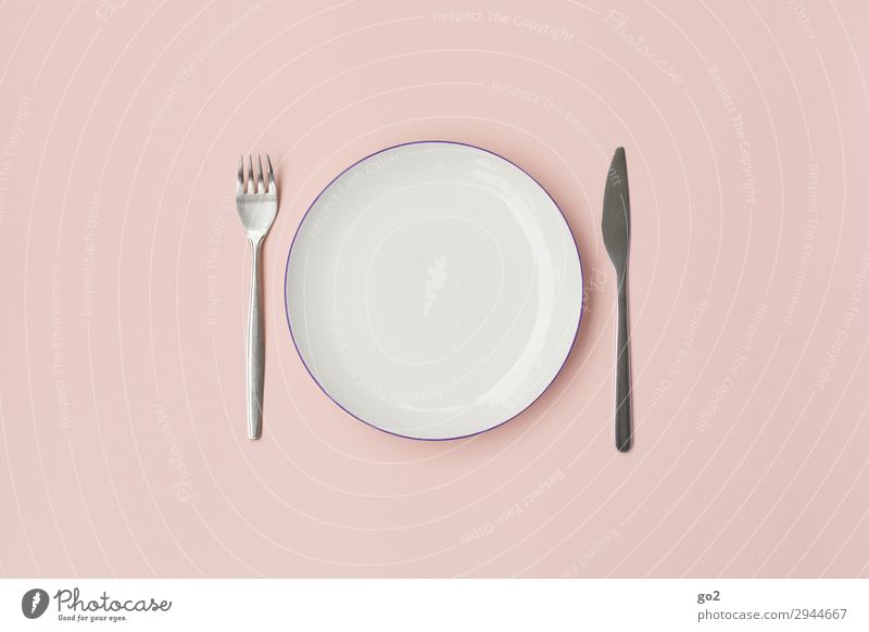 fork, plate, knife Nutrition Lunch Dinner Diet Fasting Crockery Plate Cutlery Knives Fork Healthy Eating Esthetic Pink Orderliness Modest Refrain Thrifty