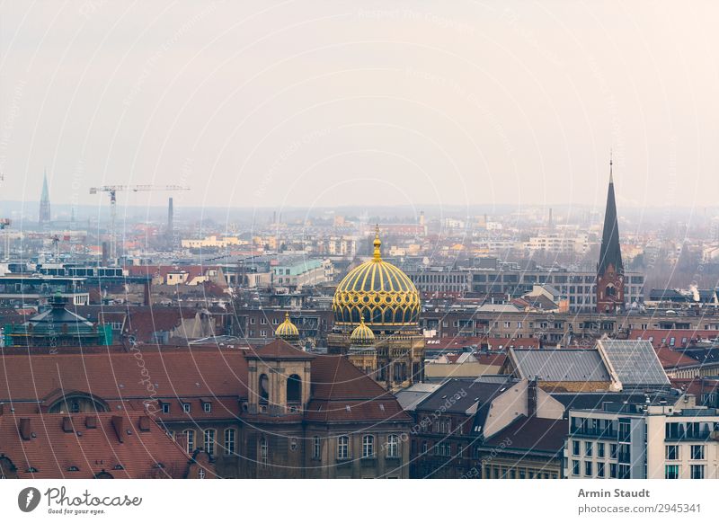 Berlin Synagogue Vacation & Travel Tourism Far-off places Sightseeing City trip Sky Horizon Bad weather Town Capital city Skyline Building Tourist Attraction