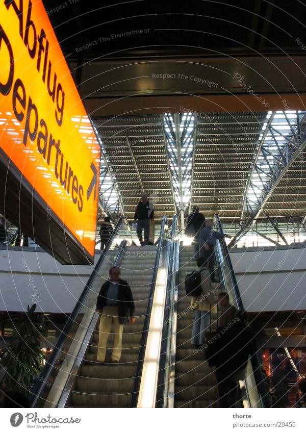 rolling home Departure Escalator Aviation Airport Hamburg Warehouse