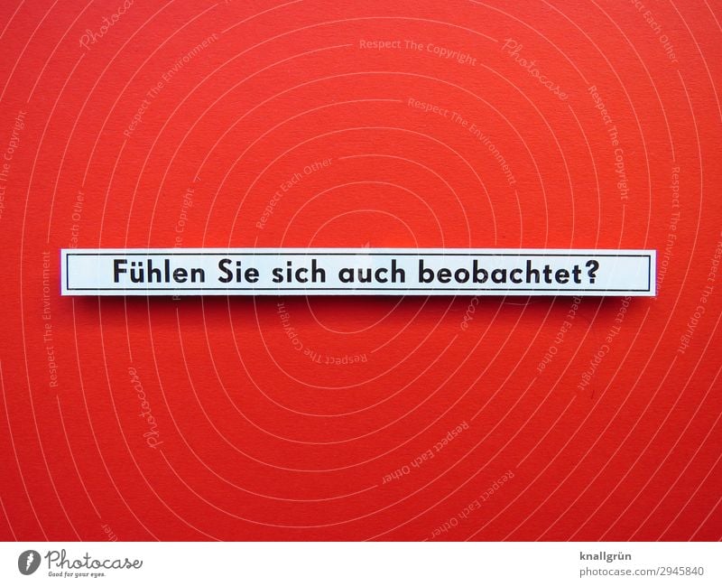 Do you also feel observed? Characters Signs and labeling Observe Communicate Looking Red Black White Emotions Watchfulness Curiosity Interest Concern Mistrust