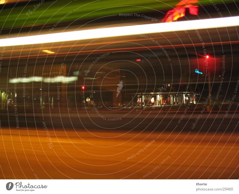 Lübeck at night Traffic light Red Transport Bus salt reservoir Mixture