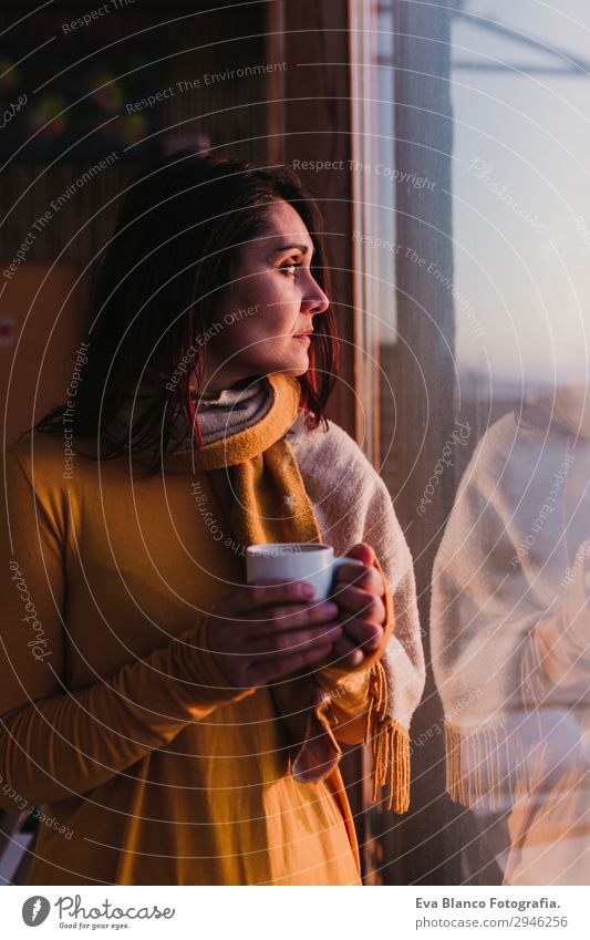 woman enjoys fresh coffee at sunset Breakfast Beverage Coffee Espresso Tea Lifestyle Happy Beautiful Relaxation Beach Human being Feminine Young woman