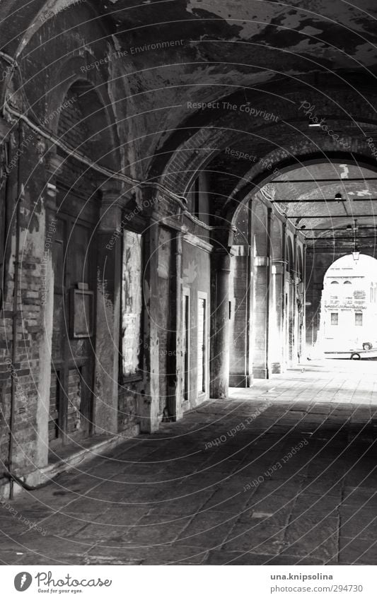 At the end Vacation & Travel Venice Town Ruin Tunnel Manmade structures Wall (barrier) Wall (building) Arcade Old Dark Round Emotions Pain Longing Loneliness