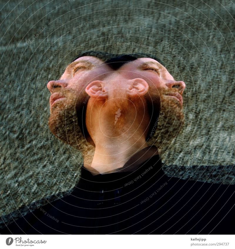 martinis Head Hair and hairstyles Facial hair 1 Human being Cap Movement Double exposure Janus Alcohol-fueled Colour photo Exterior shot Experimental Day Light