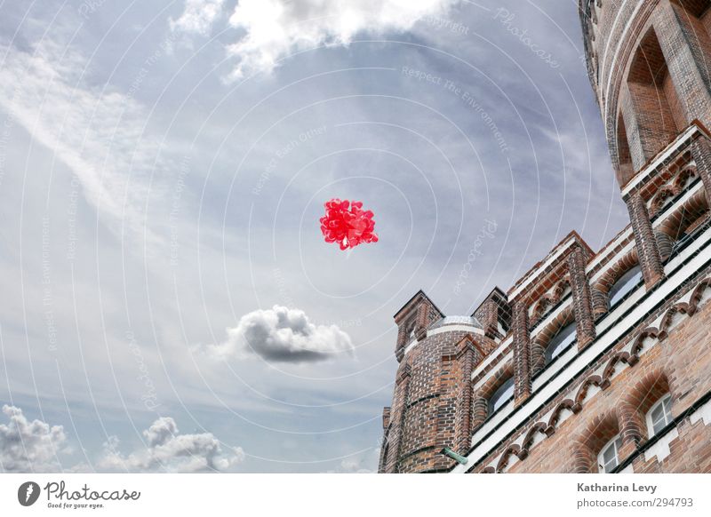 spring fever Wedding Sky Clouds Beautiful weather Town Castle Tower Building Architecture Wall (barrier) Wall (building) Facade Tourist Attraction Landmark