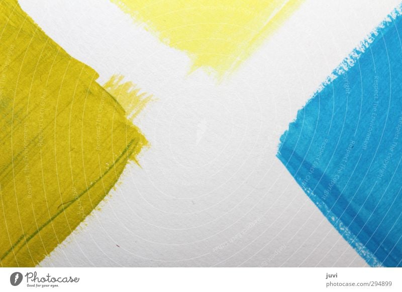 green and blue - face to face Art Painting and drawing (object) Paper Blue Yellow Green White Sharp-edged Comparison Triangle Play of colours Dye Acrylic paint