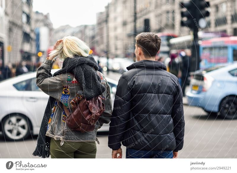 Happy couple of friends enjoying view during travel. Lifestyle Joy Beautiful Vacation & Travel Tourism Sightseeing Human being Masculine Feminine Young woman