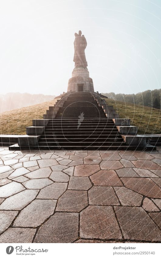 Soviet Memorial in Treptower Park VI Architecture Tourist Attraction Landmark Monument Berlin Treptow Park Military cemetery Soldier Subdued colour