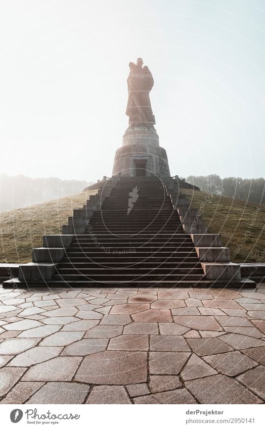 Soviet Memorial in Treptower Park IX Architecture Tourist Attraction Landmark Monument Berlin Treptow Park Military cemetery Soldier Subdued colour