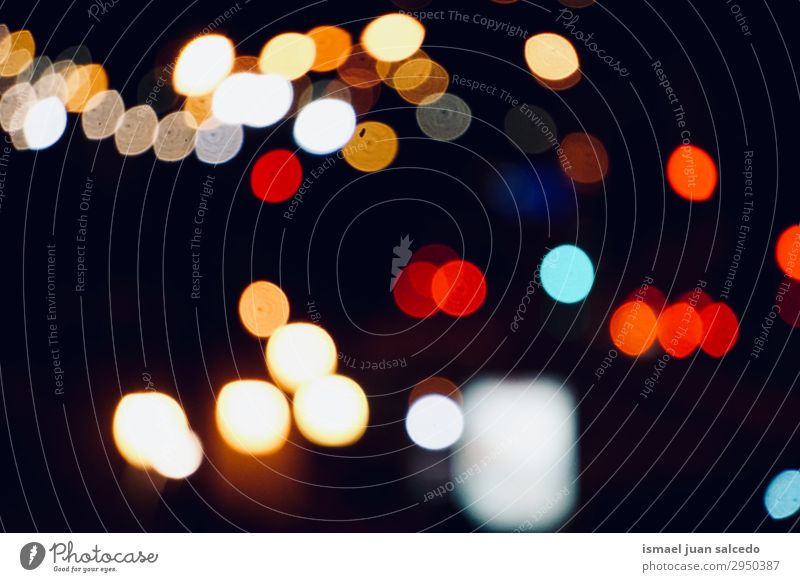 colorful bokeh lights in the city in the street at night Light Night Colour Multicoloured Blur Bright Street Exterior shot Abstract Consistency Pattern