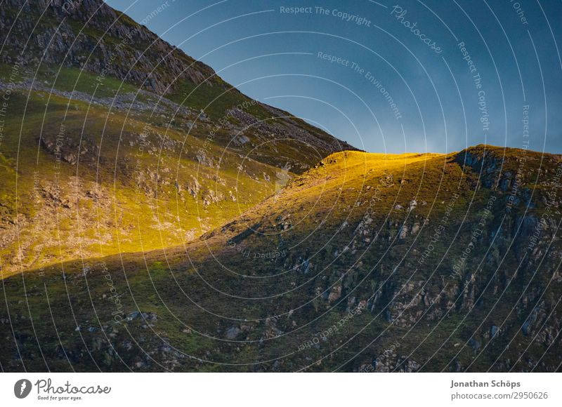 last sunbeam at the mountain Highlands, Scotland Environment Nature Landscape Sky Sunrise Sunset Sunlight Beautiful weather Rock Mountain Esthetic Exceptional