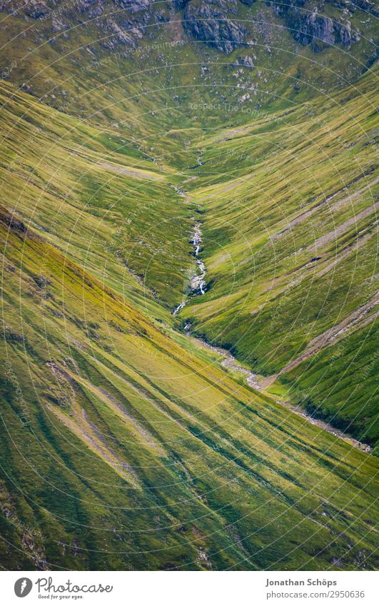 Valley near Glen Coe, Highlands, Scotland Environment Nature Landscape Hill Rock Mountain Exceptional Hiking Vantage point Deep Brook River Vacation & Travel