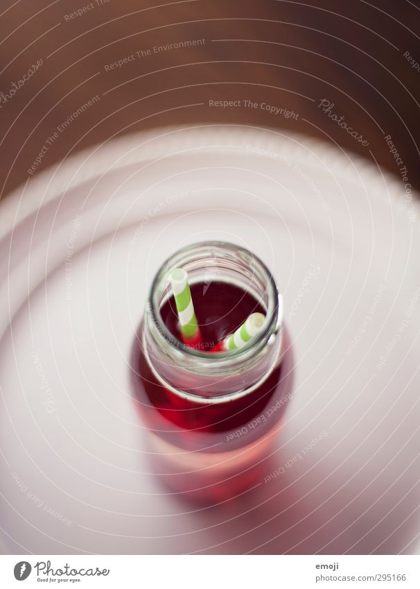 sssschhhlürf Beverage Drinking Cold drink Lemonade Bottle Straw Delicious Sweet Pink Glassbottle Colour photo Interior shot Close-up Detail Deserted