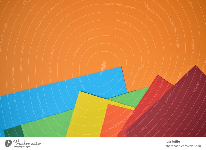 Colour cardboard in rainbow colours | colour combination Paper Cardboard ink carton variegated Prismatic colors Rainbow background surface Abstract Neutral