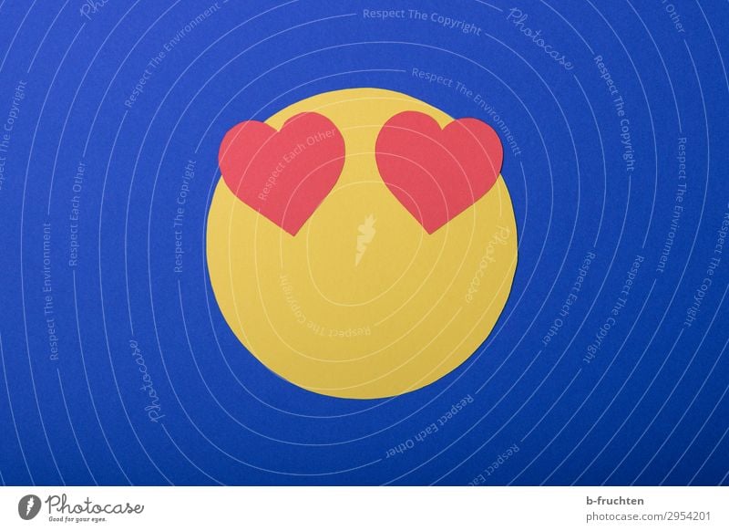 Emoji - I love it Economy Business To talk Face Paper Decoration Sign Utilize Love Looking Free Friendliness Happiness Happy Blue Yellow Red Joy Contentment