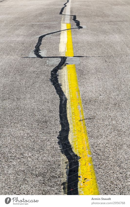 mended runway Runway Transport White view vacation Triangle travel Tourism Departure Signal Street Plain Perspective Pattern Outdoors from Movement Mark leaving