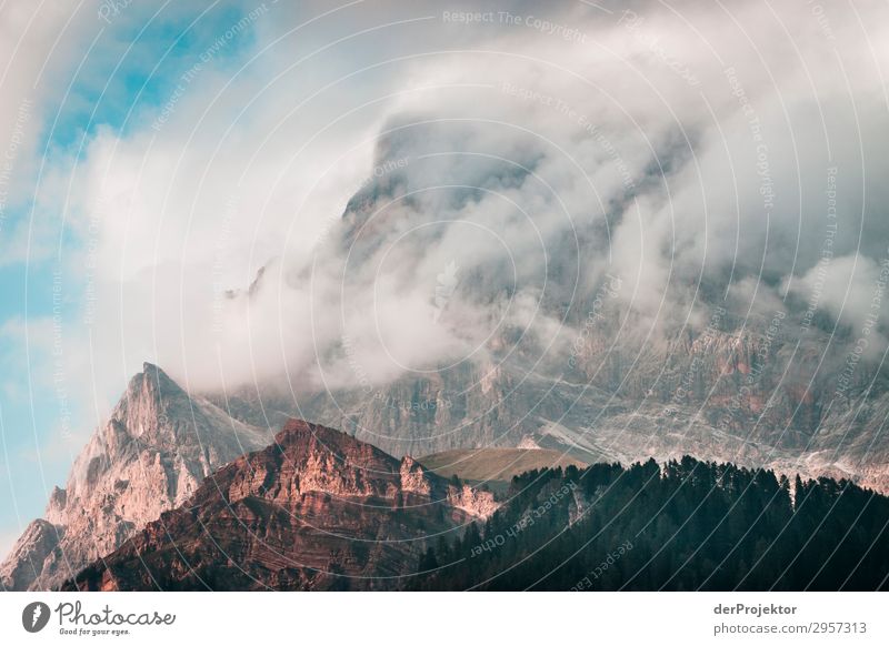 Dolomites in the clouds I Adventure Hiking Beautiful weather Bad weather Fog Peak Summer Landscape Nature Environment Far-off places Freedom Mountain