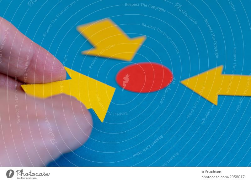 meeting place Economy Business Meeting To talk Team Fingers Sign Movement To hold on Communicate Blue Yellow Red Meeting point Middle Arrow Center point