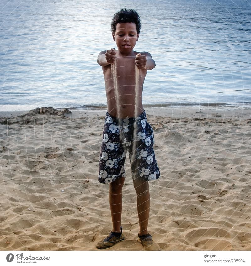 500 | Sand - connection to the world (boy portrait) Human being Masculine Child Boy (child) Infancy Life Body 1 8 - 13 years Environment Landscape Water Summer