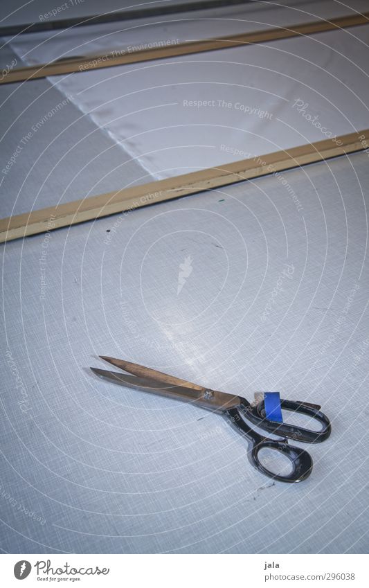 scissors Tailor's shop Workplace Scissors Cloth Simple Table cut Colour photo Interior shot Deserted Neutral Background Day Artificial light