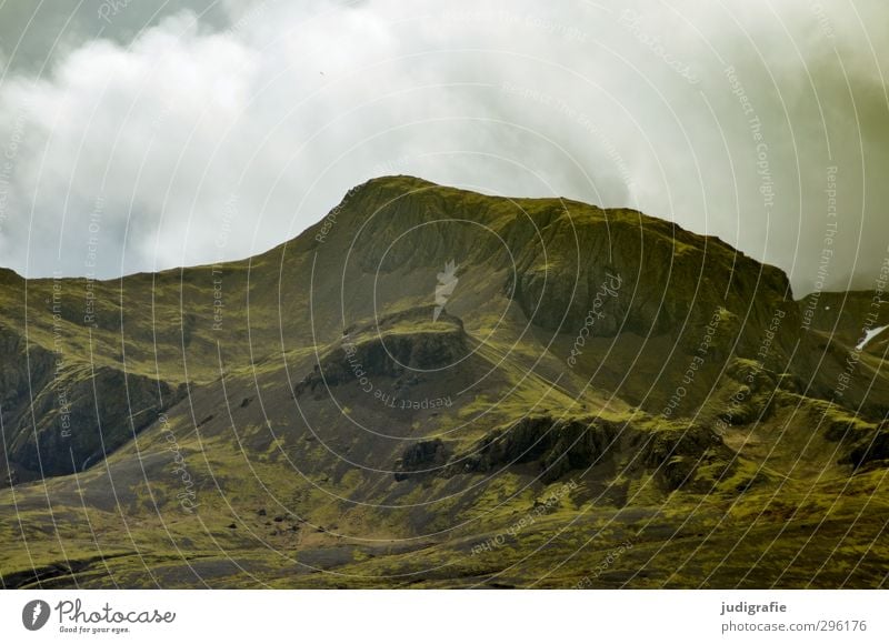 Iceland Environment Nature Landscape Elements Sky Clouds Climate Hill Rock Mountain Natural Wild Green Moody Colour photo Subdued colour Exterior shot Deserted