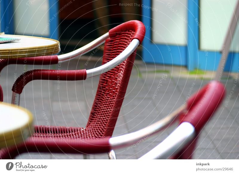 Empty chair Table Red Café Kitchen Chair Loneliness Coffee Exterior shot