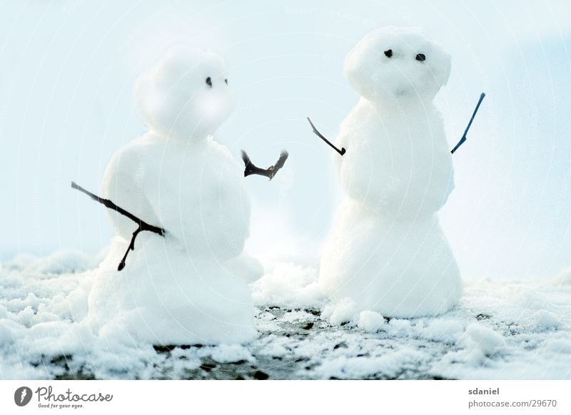 snow couple Snowman Snowscape Winter Snow ball