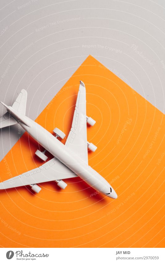 jet airplane travel concept, minimal art, orange background Design Life Vacation & Travel Tourism Trip Summer Business Art Sky Transport Aviation Airplane