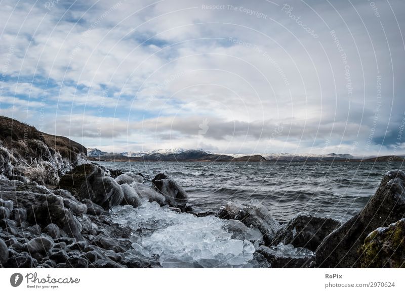 Ice on a winter day in Iceland. Lifestyle Athletic Fitness Senses Relaxation Vacation & Travel Tourism Adventure Freedom Sightseeing Beach Waves Winter Aquatics