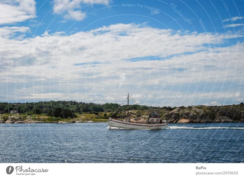 Fishing boat on the coast of Sweden. Seafood Lifestyle Style Wellness Relaxation Meditation Leisure and hobbies Fishing (Angle) Vacation & Travel Tourism Trip