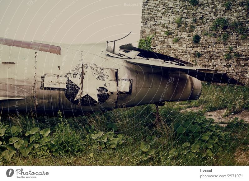 old airplane of the American air force abandoned Vacation & Travel Tourism Trip Mountain House (Residential Structure) Nature Landscape Fog Hill Village Roof